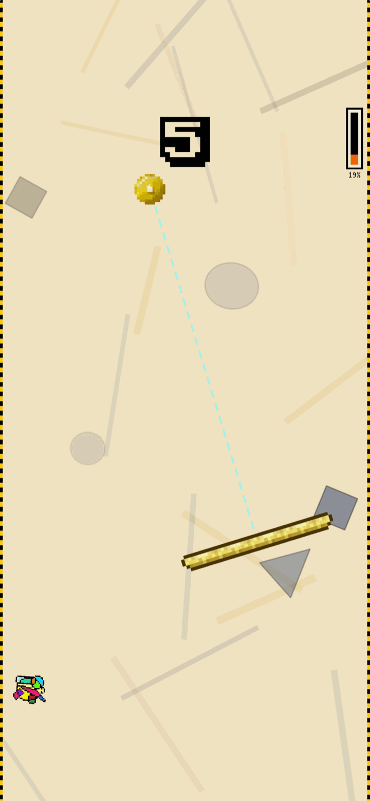 The lead balloon crashing through a foundry floor in Balloon Bop