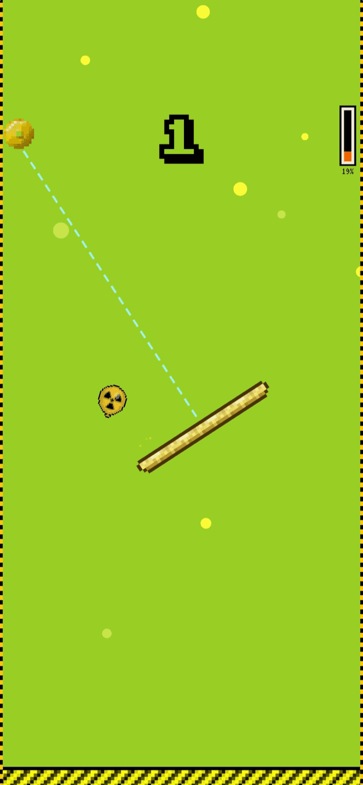 The toxic balloon over a green radioactive sky in Balloon Bop