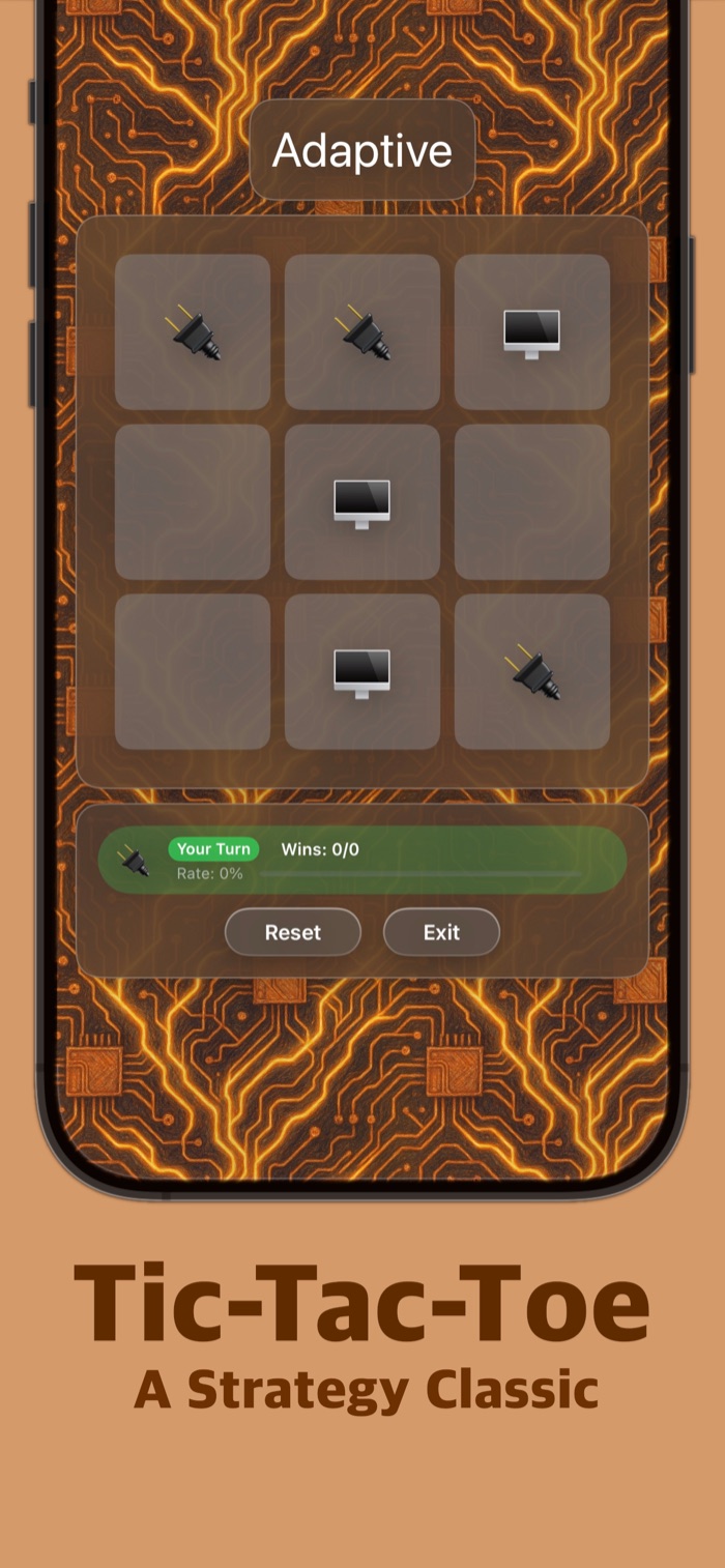 Classic 3x3 Tic-Tac-Toe board in Emoji Arena with emoji pieces