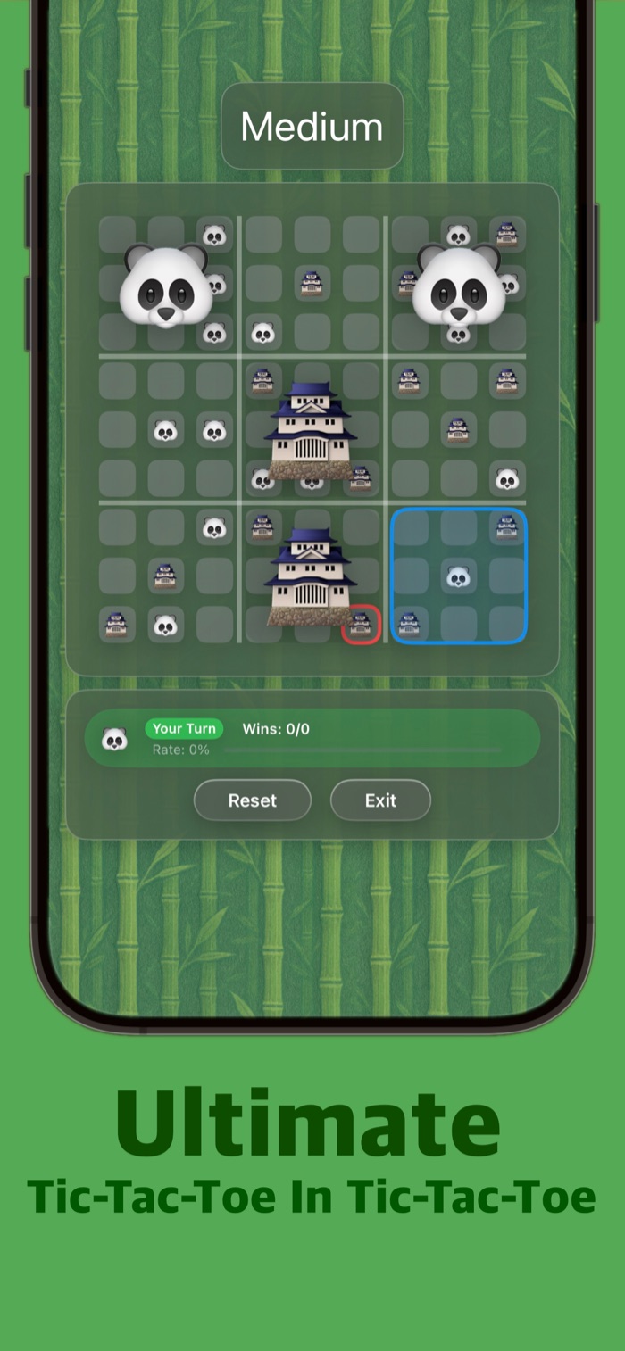 Ultimate Tic-Tac-Toe nine-board game in Emoji Arena